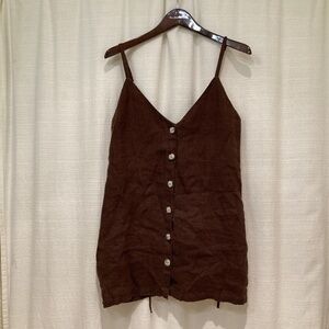 Reformation Brown Linen Mini Dress